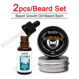 Sevich 2pcs/ set Beard Growth Oil and Organic Smooth Balm