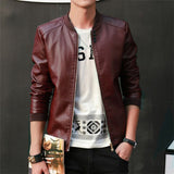 Men's  Faux Leather Slim Fit Jacket