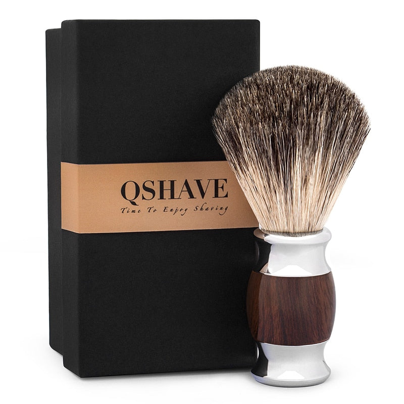 Pure Badger Hair Shave Brush Wood 100%