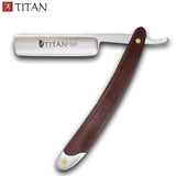 Titan Mahogony handle straight razor ACRM-2 steel blade w. case