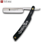 Titan Mahogony handle straight razor ACRM-2 steel blade w. case