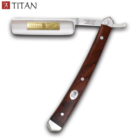 Titan straight razor Mahogony handle hand made SS blade