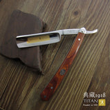 Titan straight razor Mahogony handle hand made SS blade